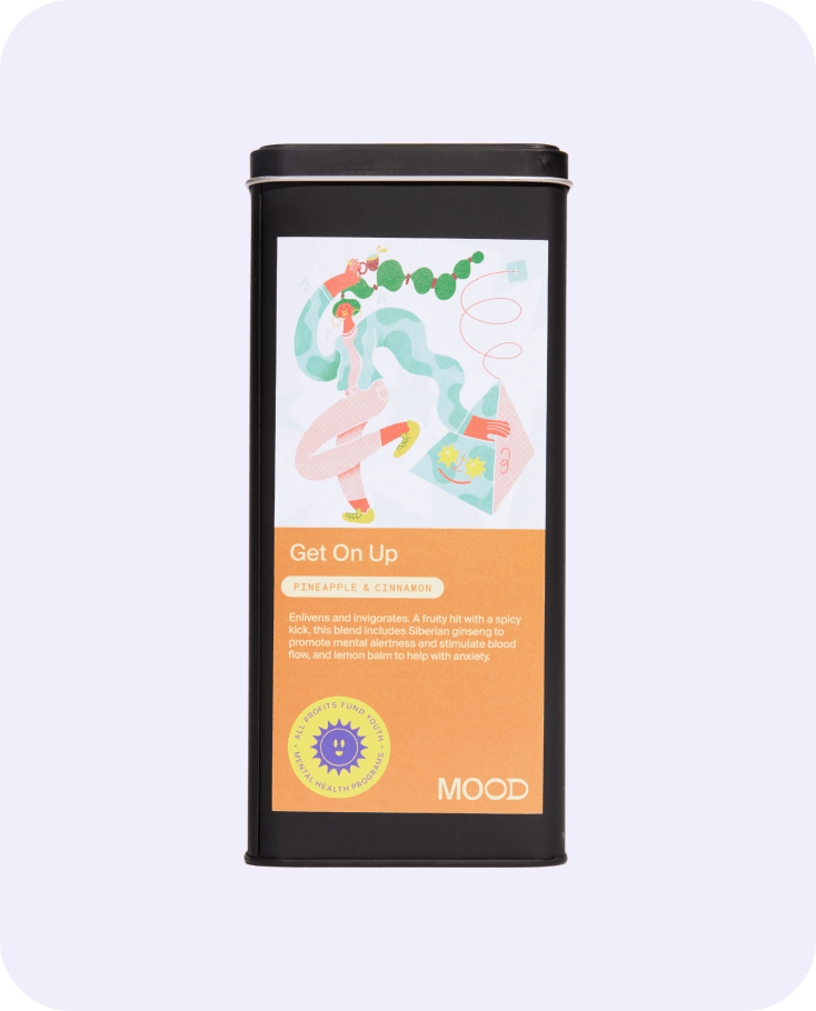 Pineapple and cinnamon herbal tea tin by MOOD Tea