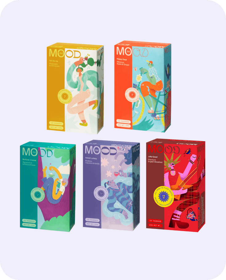 MOOD Tea Ultimate Bundle with herbal blends and English Breakfast tea selection