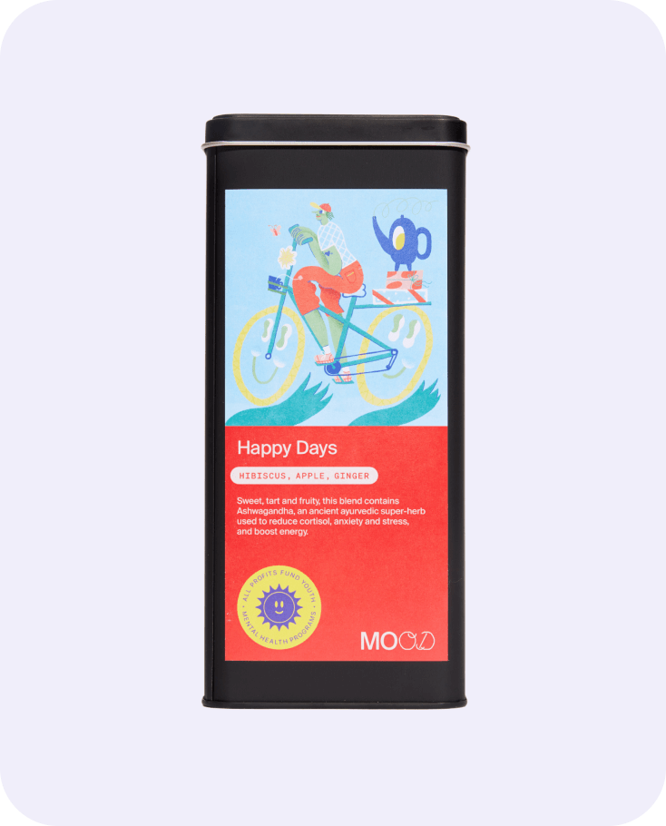 Hibiscus, apple and ginger herbal tea tin by MOOD Tea