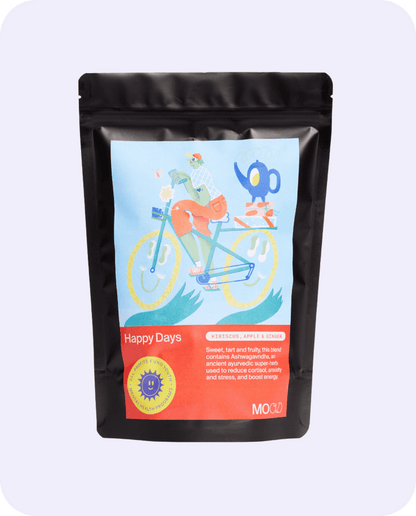 Hibiscus, apple and ginger herbal tea pouch by MOOD Tea