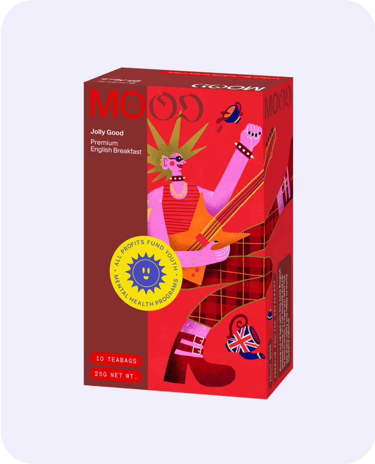English Breakfast black tea box by MOOD Tea